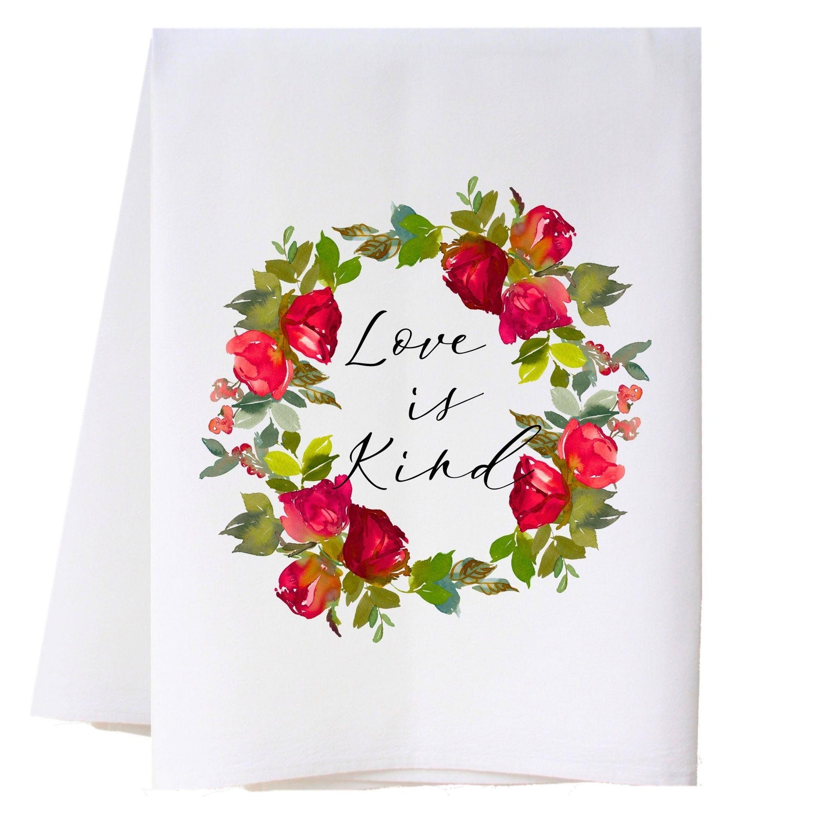 Rose Wreath Kitchen Towel