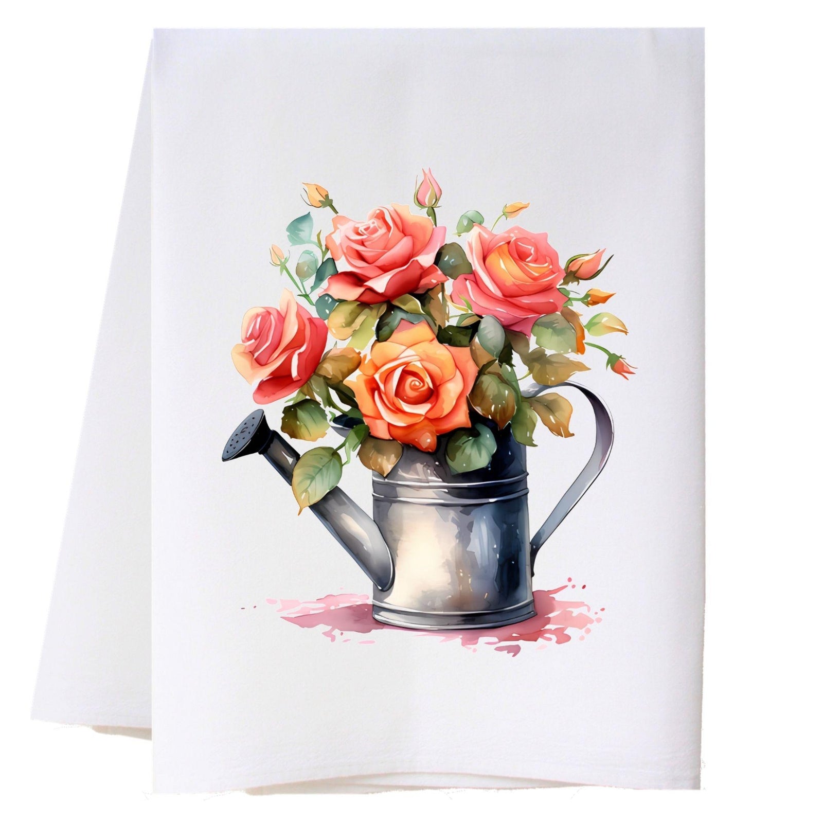 Roses In Watering Can Kitchen Towel Kitchen Towels - Southern Sisters