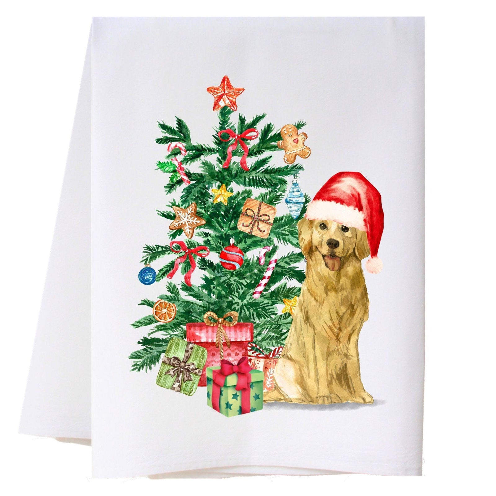 Santa Dog Kitchen Towel