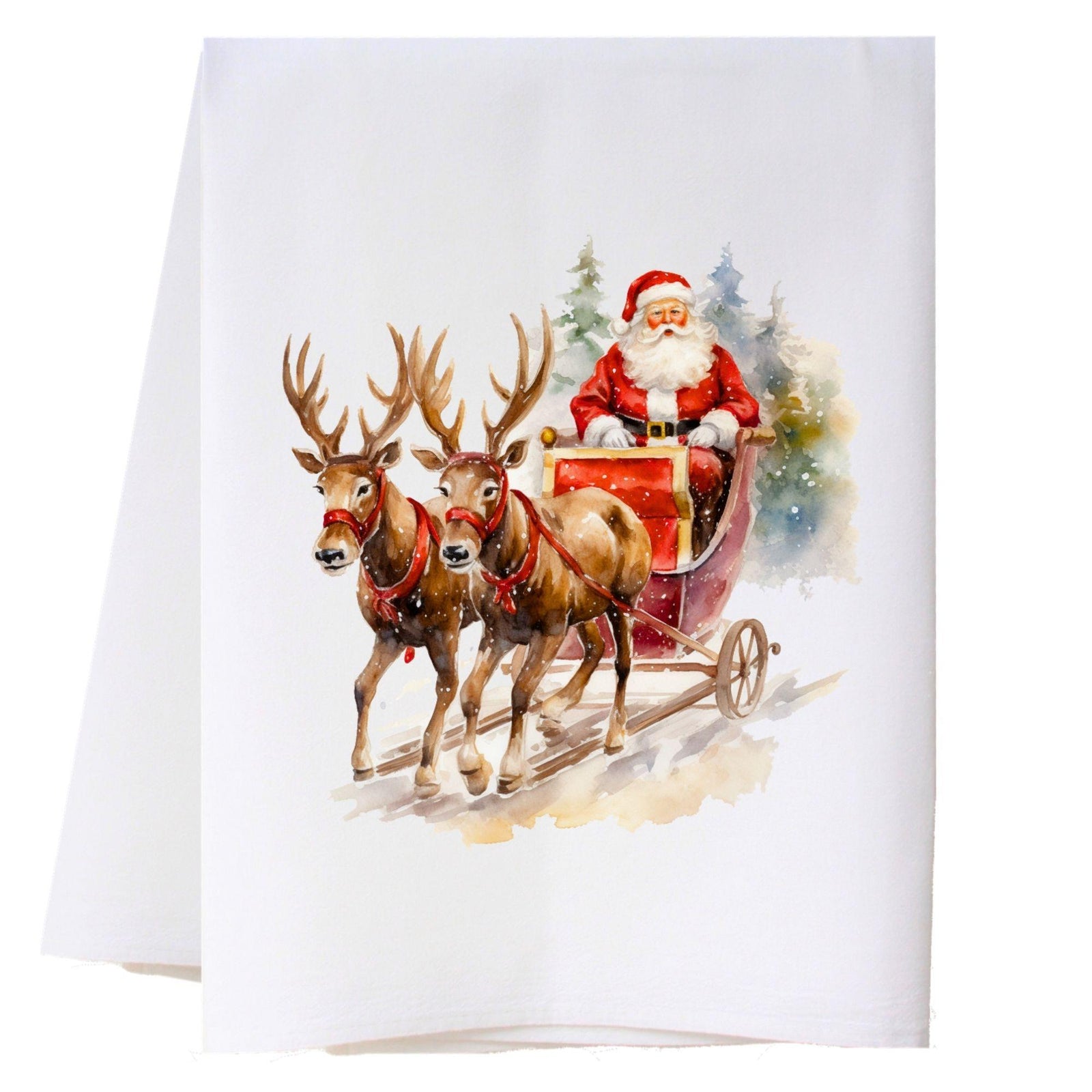 Santa In Sleigh Kitchen Towel