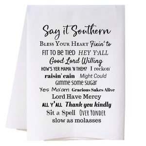 Say It Southern - Black Kitchen Towel Kitchen Towels - Southern Sisters