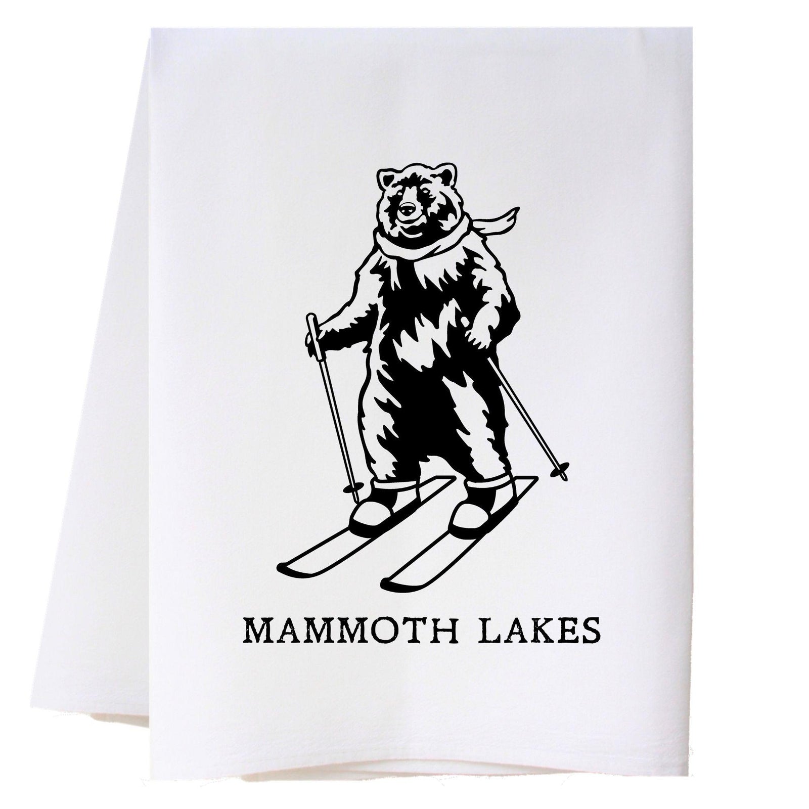 Skiing Bear Kitchen Towel