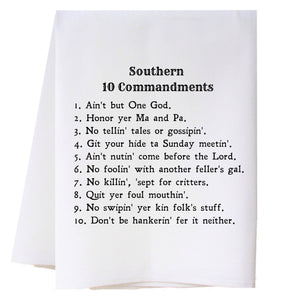 Southern 10 Commandments - Bold Kitchen Towel Kitchen Towels - Southern Sisters