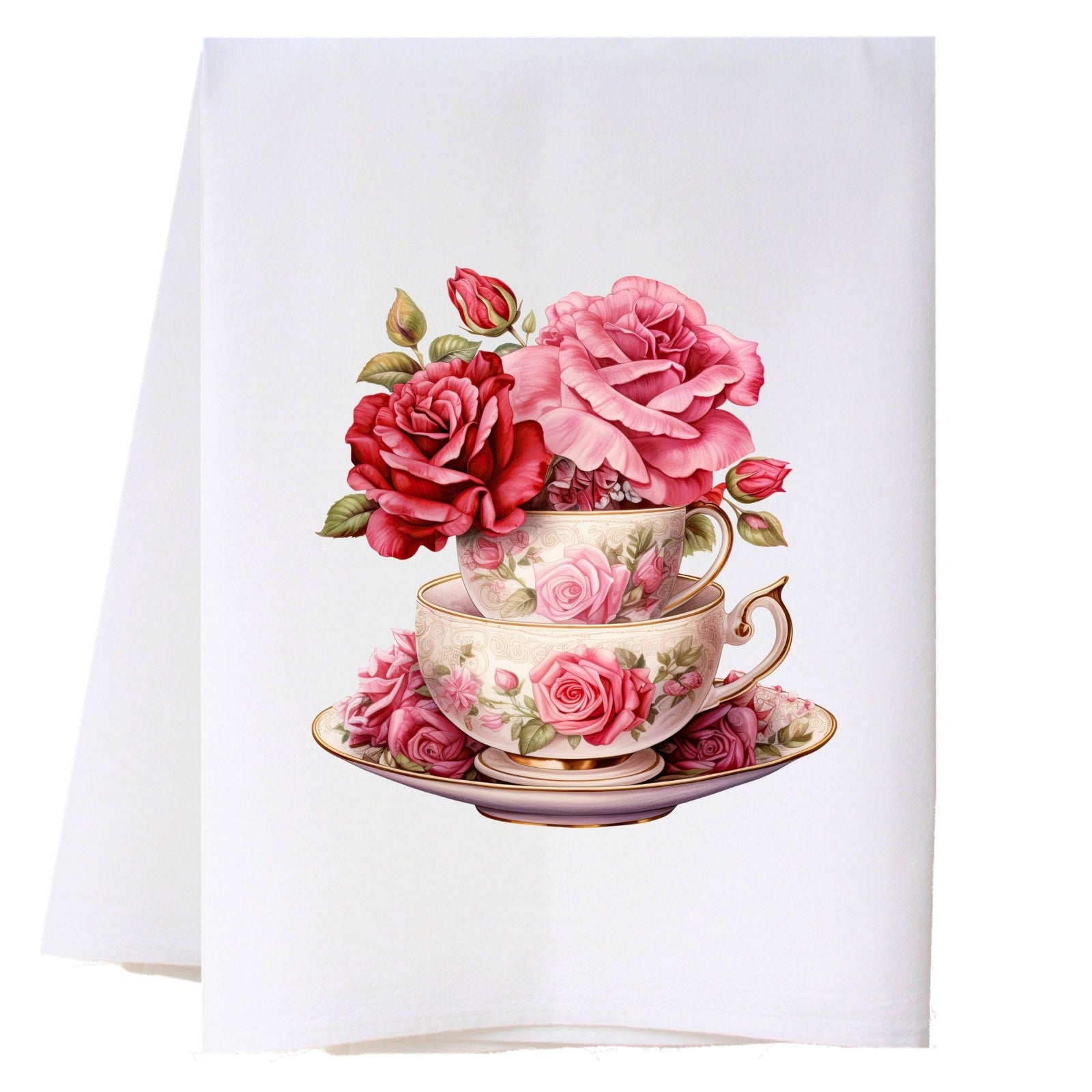 Tea Cups And Roses Kitchen Towel Kitchen Towels - Southern Sisters