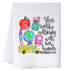 Teacher Proverbs 31 Kitchen Towel