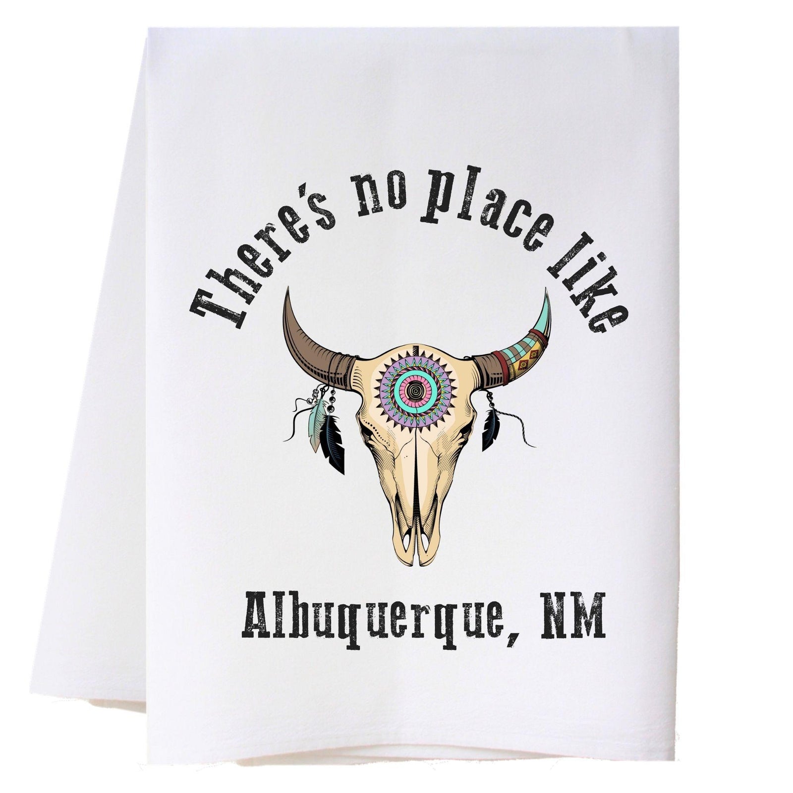 There's No Place Like Skull And Feathers Kitchen Towel Kitchen Towels - Southern Sisters