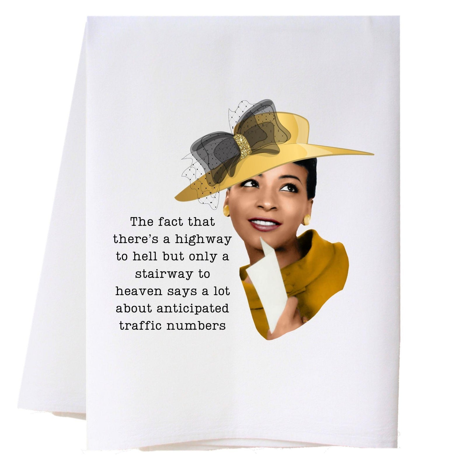 Traffic Numbers - African American Kitchen Towel