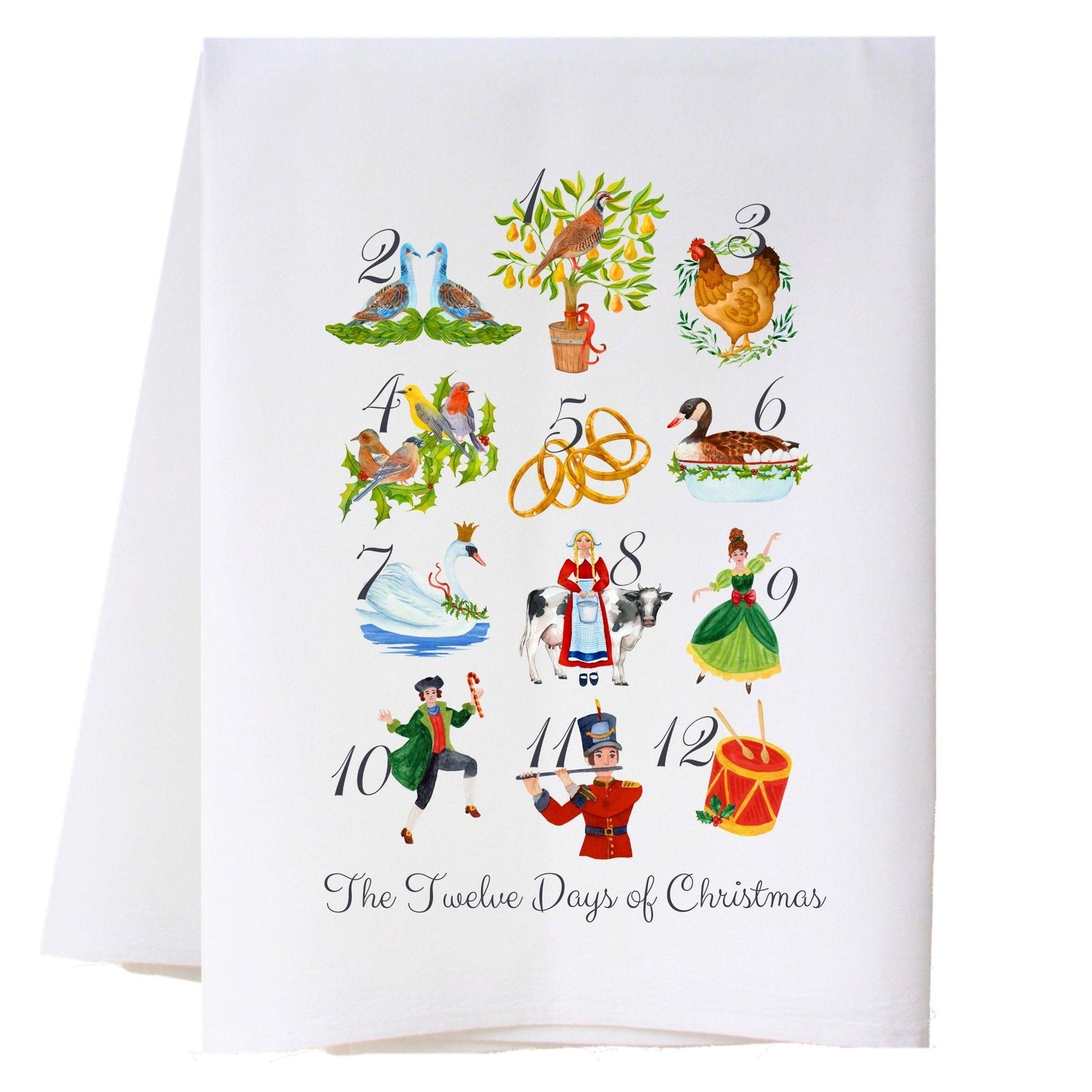 Twelve Days Of Christmas Kitchen Towel