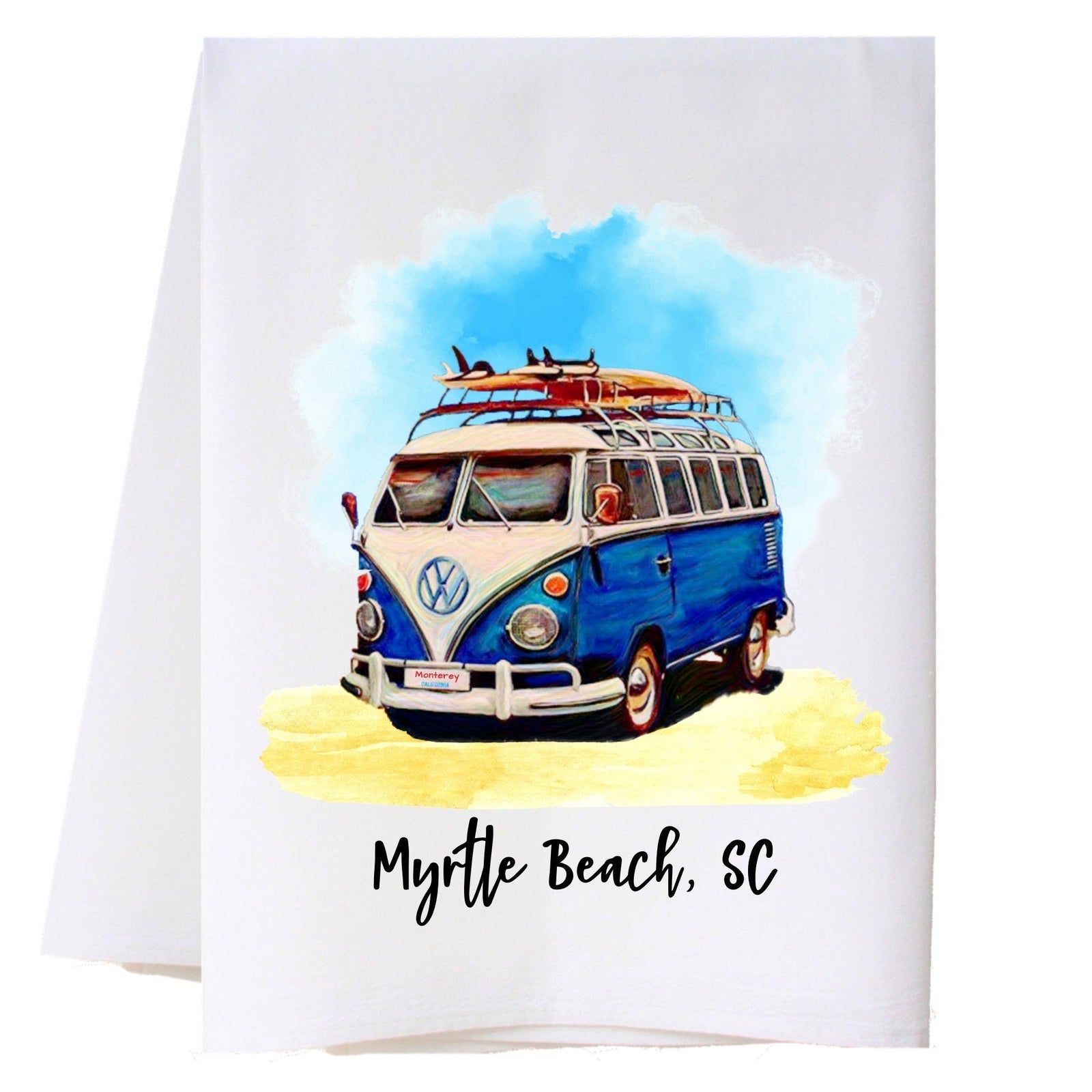 VW Bus On Beach Kitchen Towel Kitchen Towels - Southern Sisters