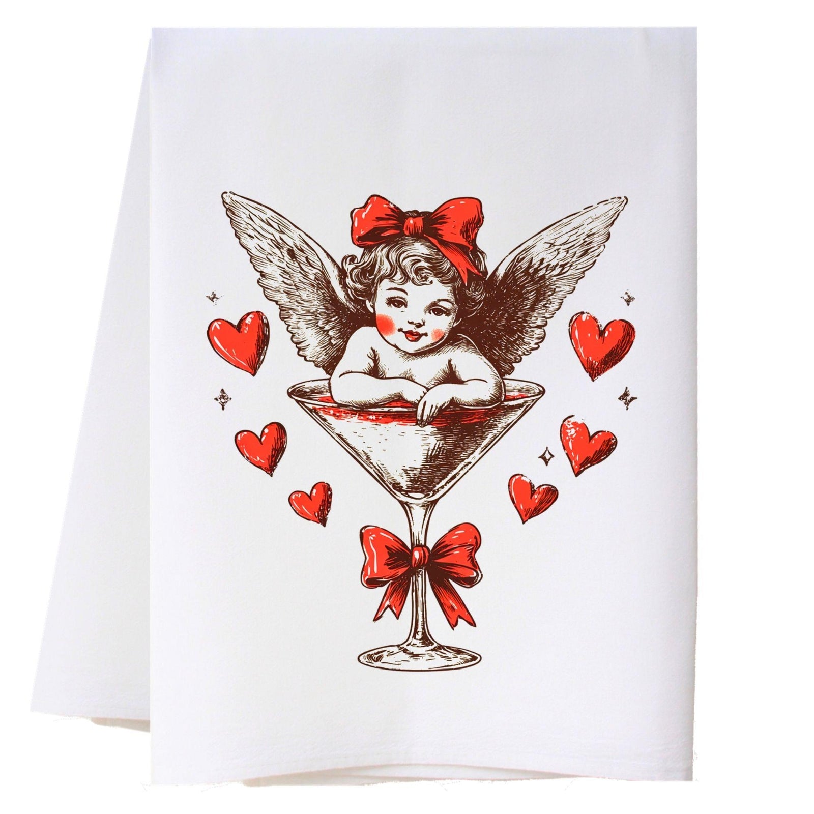 Valentine Cherub Kitchen Towel