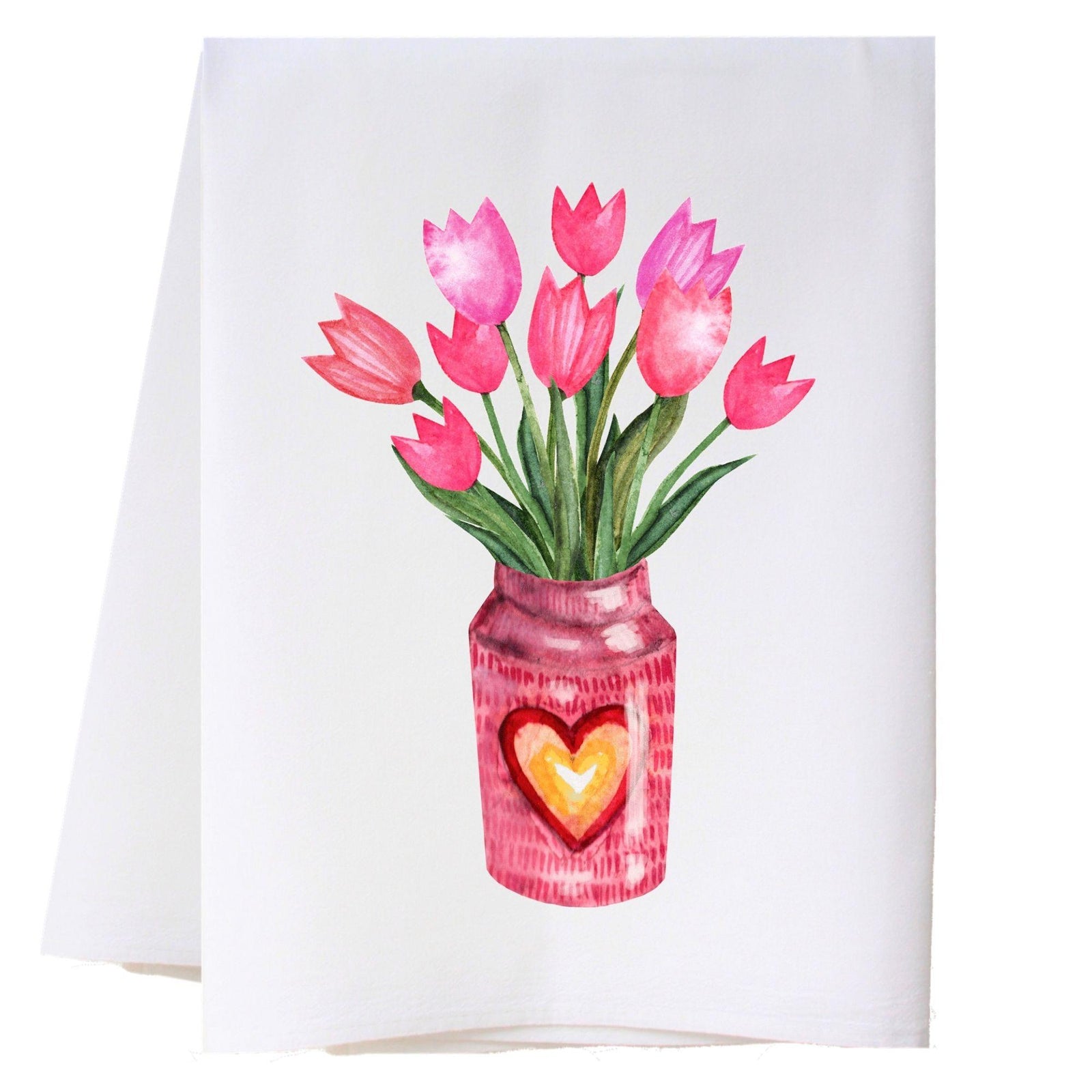 Valentines Tulips Kitchen Towel