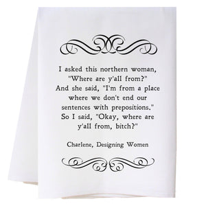 Where Are Y'all From Kitchen Towel