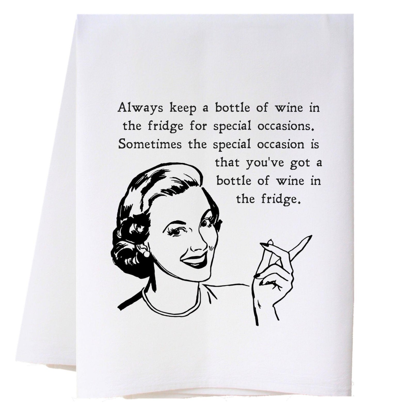 Wine in Fridge Kitchen Towel Kitchen Towels - Southern Sisters