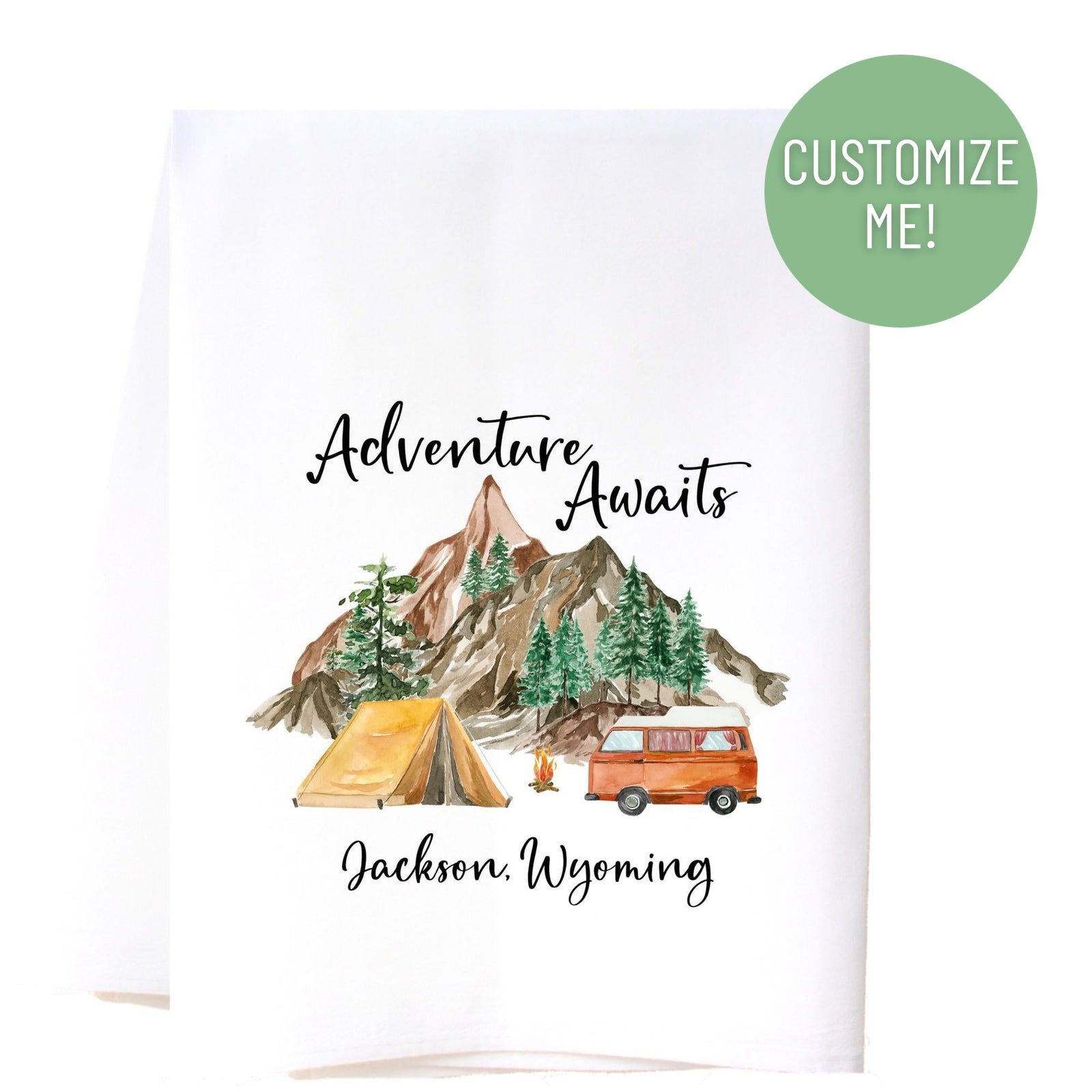 Adventure Awaits Towel for Cabin Kitchen Rustic Kitchen Gift 