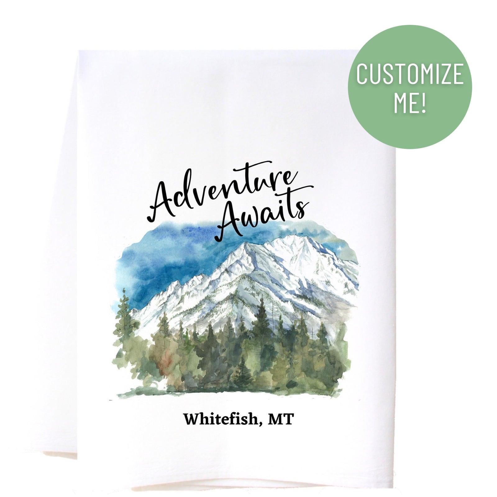 Adventure Awaits Mountains Kitchen Towel