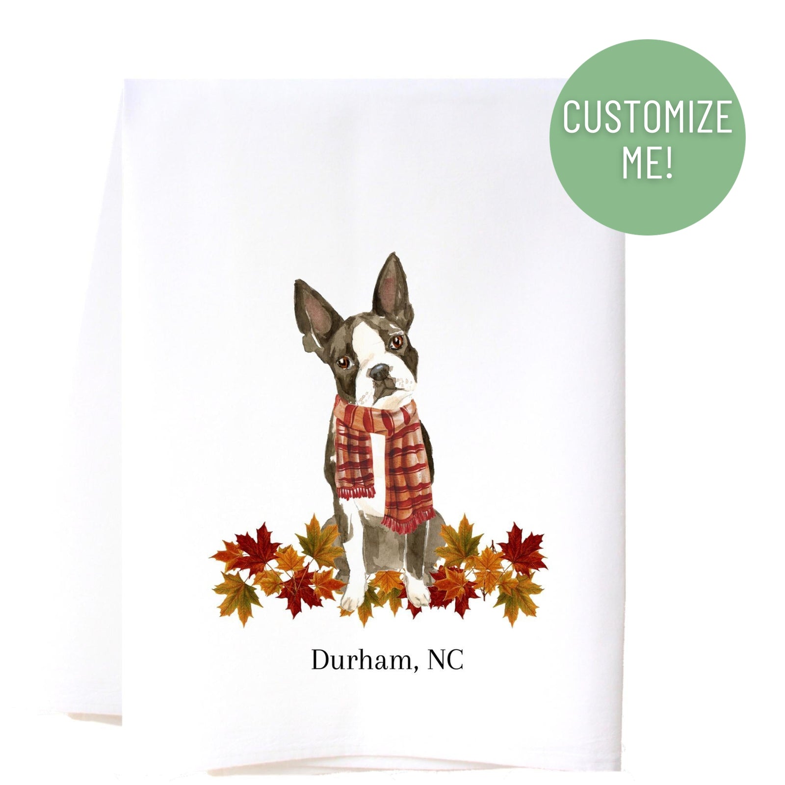 Autumn Dog Kitchen Towel