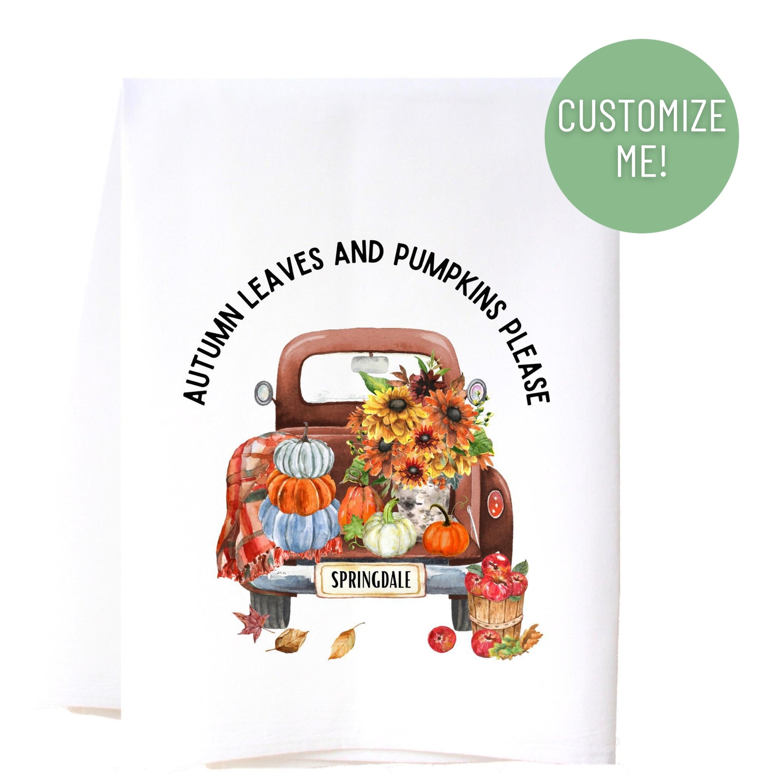 Autumn Truck Kitchen Towel