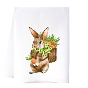 Bunny And Carrots Flour Sack Towel Kitchen Towel/Dishcloth - Southern Sisters