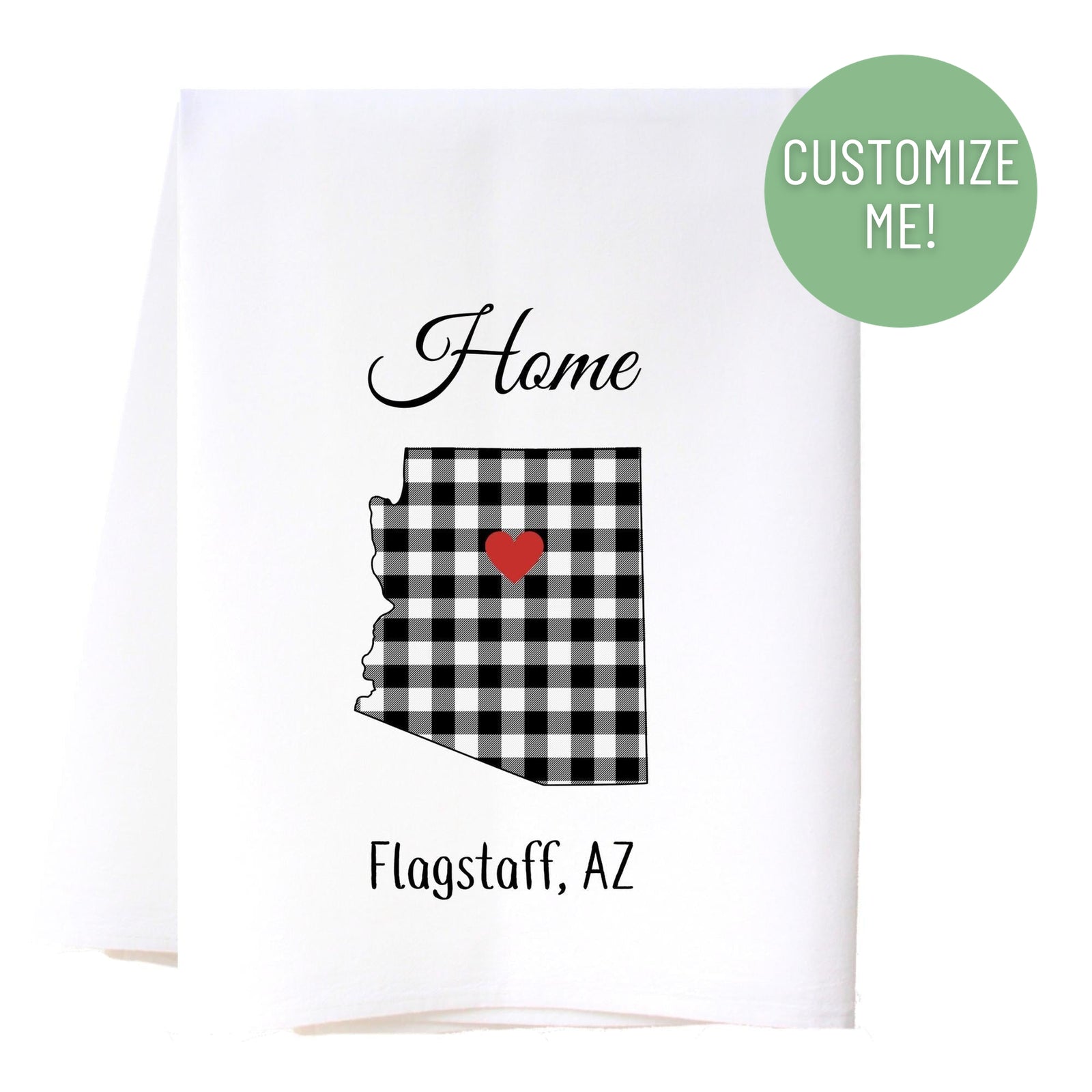 Buffalo Check State Heart Flour Sack Towel Kitchen Towel - Southern Sisters