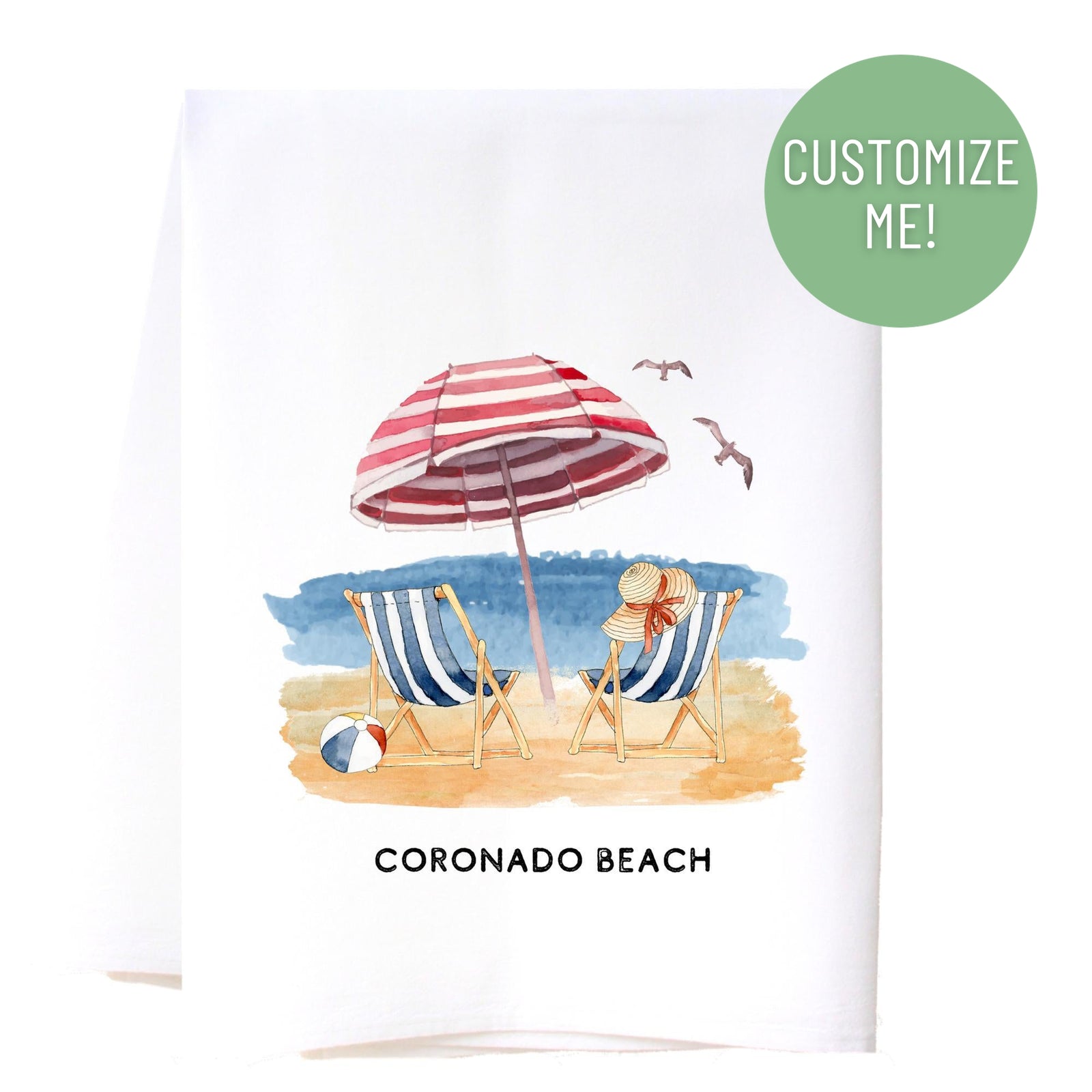 Beach Umbrella Kitchen Towel