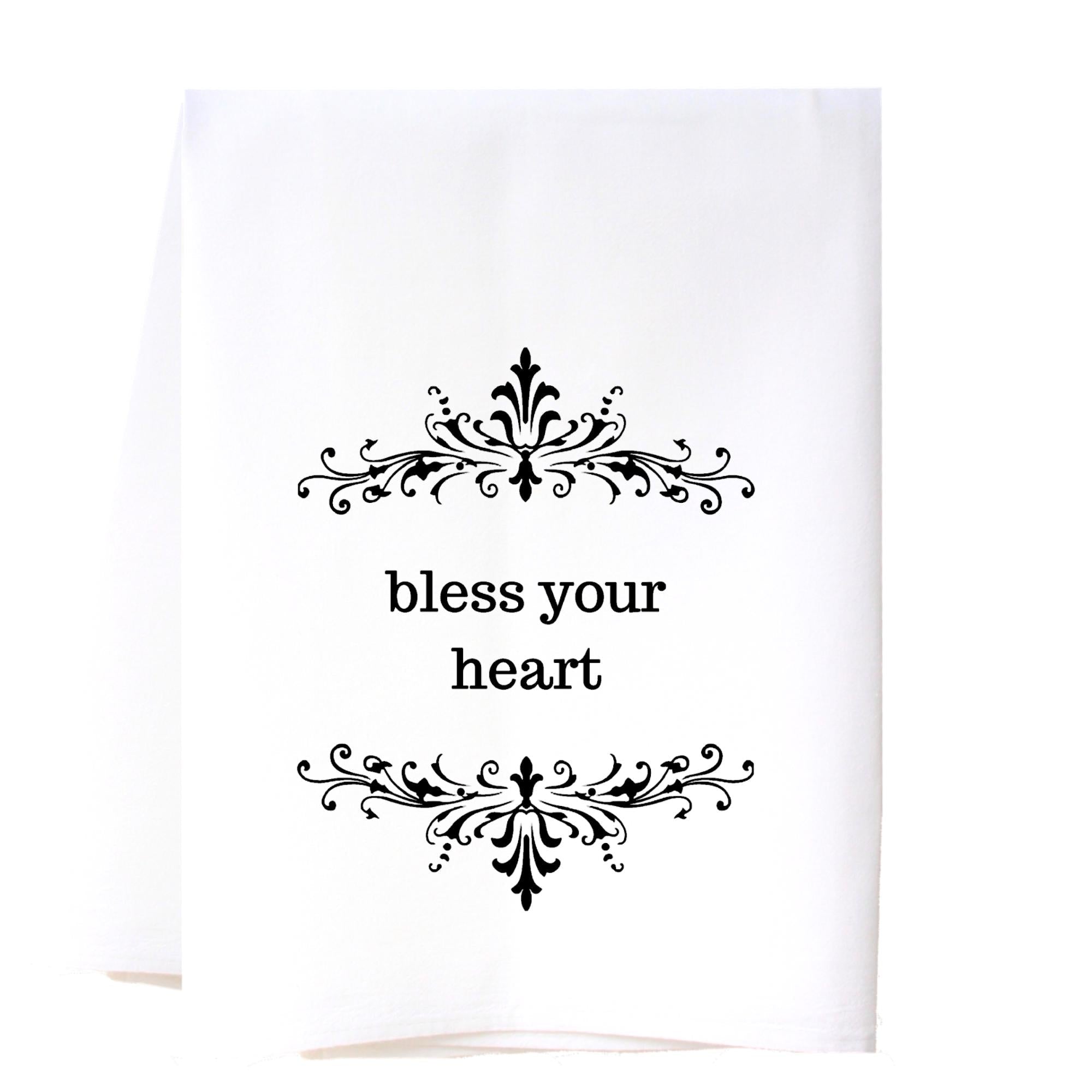 Bless Your Heart Floral Tea Towel