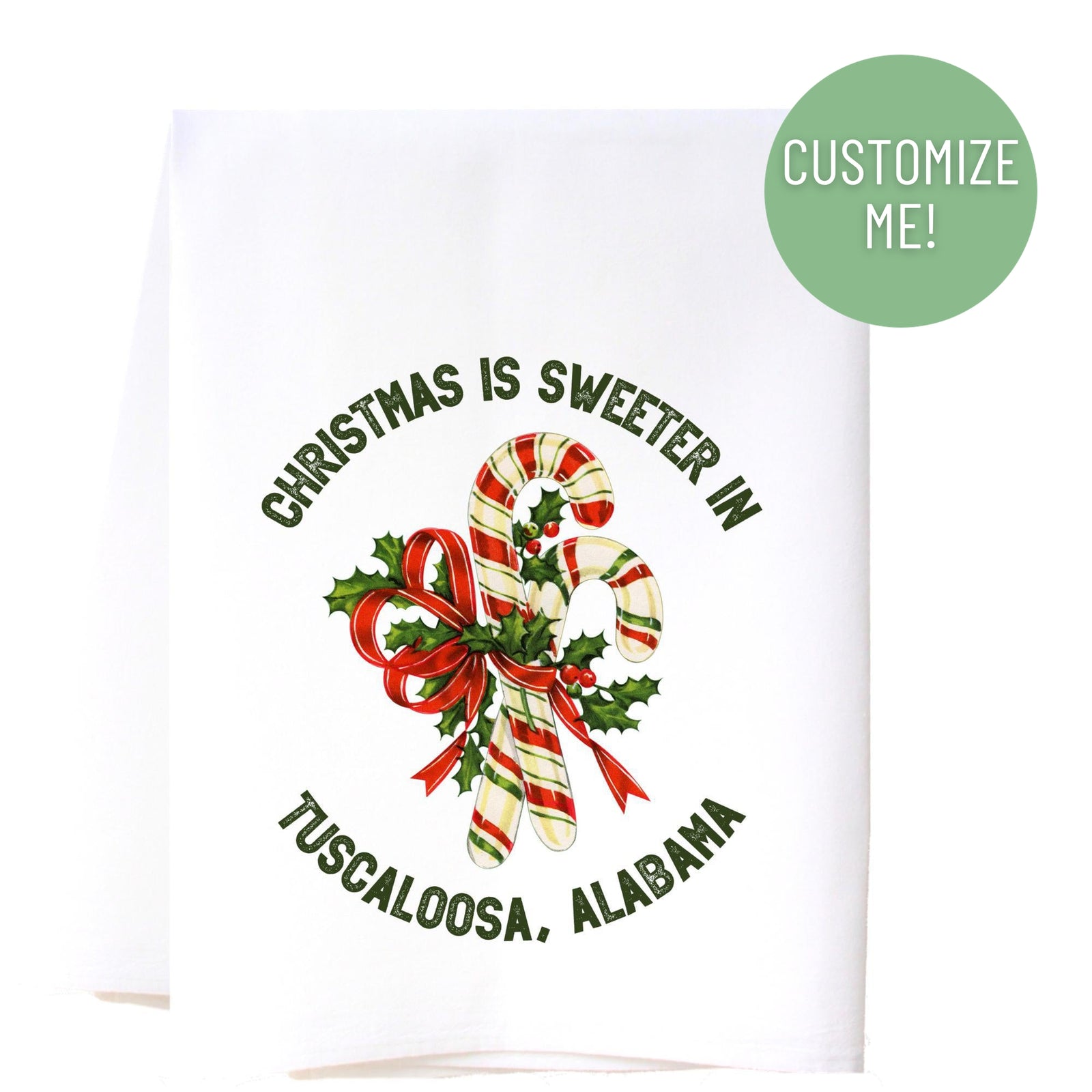 Candy Cane Christmas Kitchen Towel