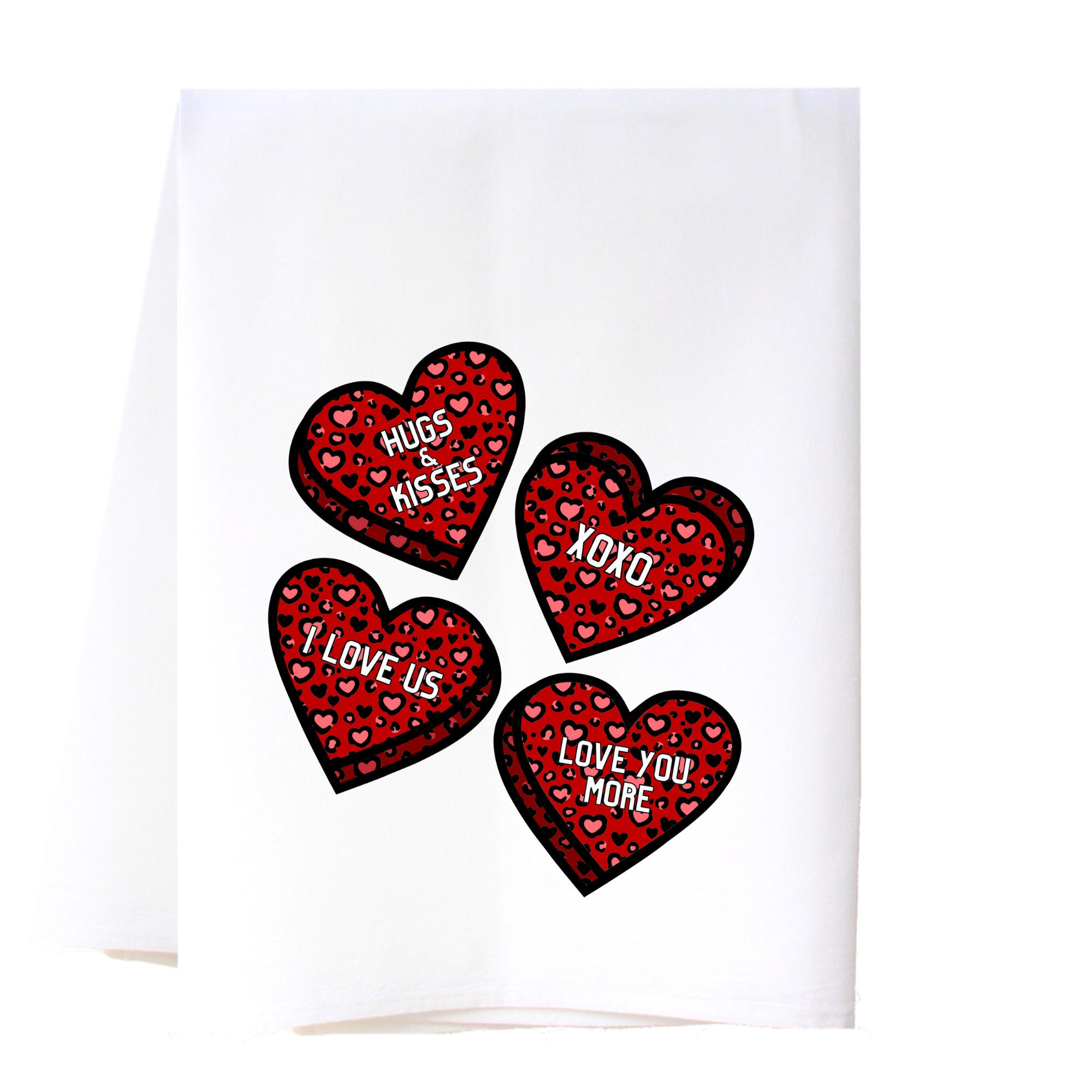 Candy Hearts Flour Sack Towel Kitchen Towel/Dishcloth - Southern Sisters