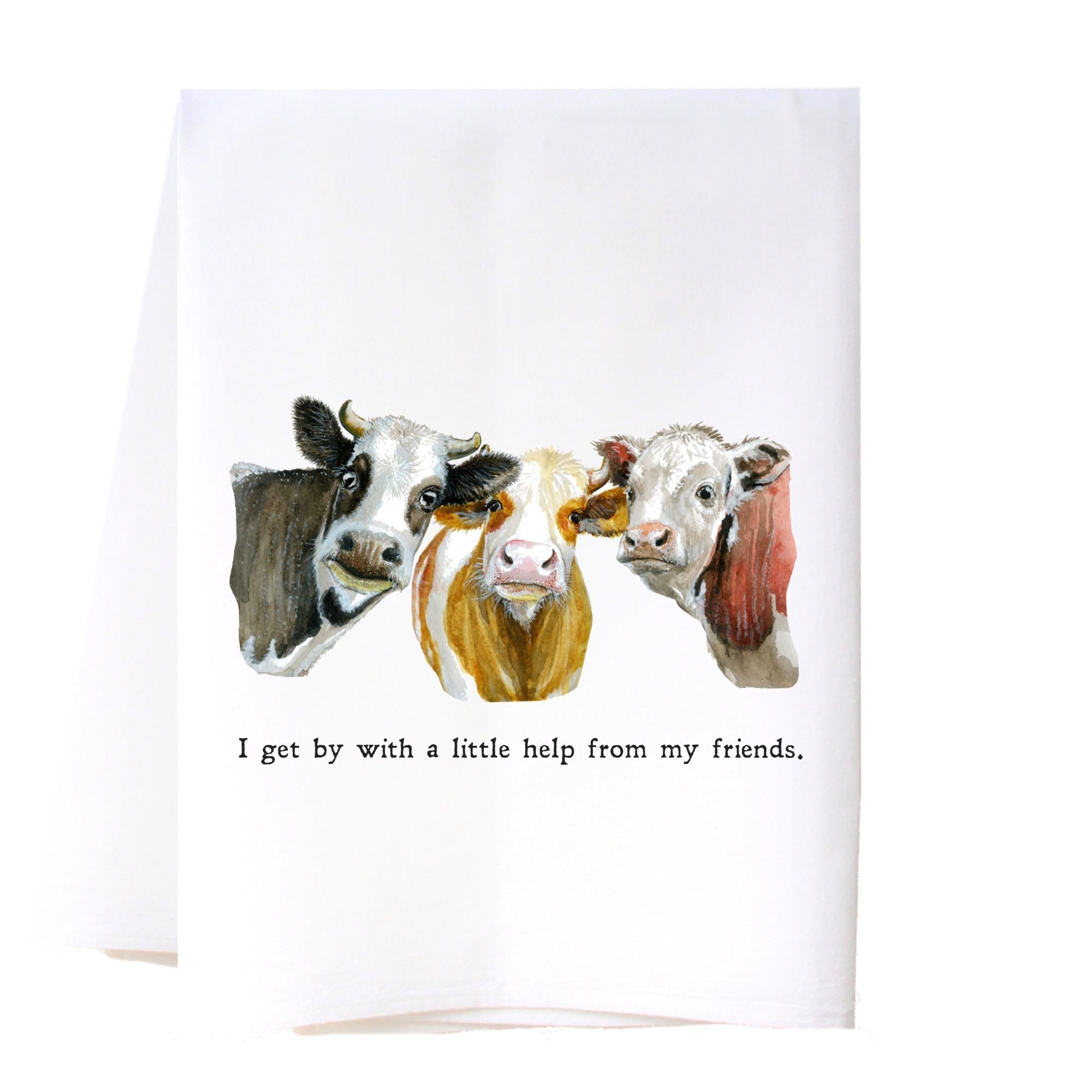 Cow Friends Flour Sack Towel Kitchen Towel/Dishcloth - Southern Sisters