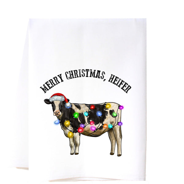 Christmas Heifer Flour Sack Towel