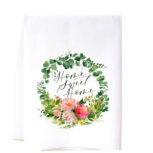 Floral Wreath Flour Sack Towel Kitchen Towel/Dishcloth - Southern Sisters