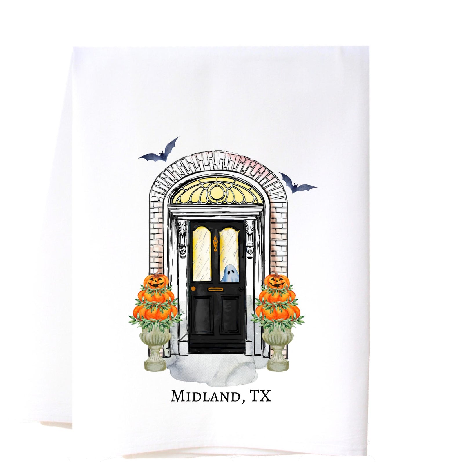 Halloween Door Flour Sack Towel Kitchen Towel/Dishcloth - Southern Sisters