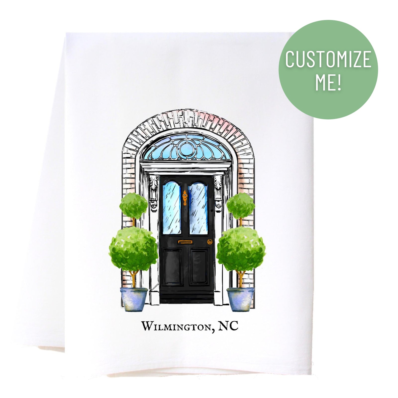 Hometown Front Door Flour Sack Towel Kitchen Towel - Southern Sisters