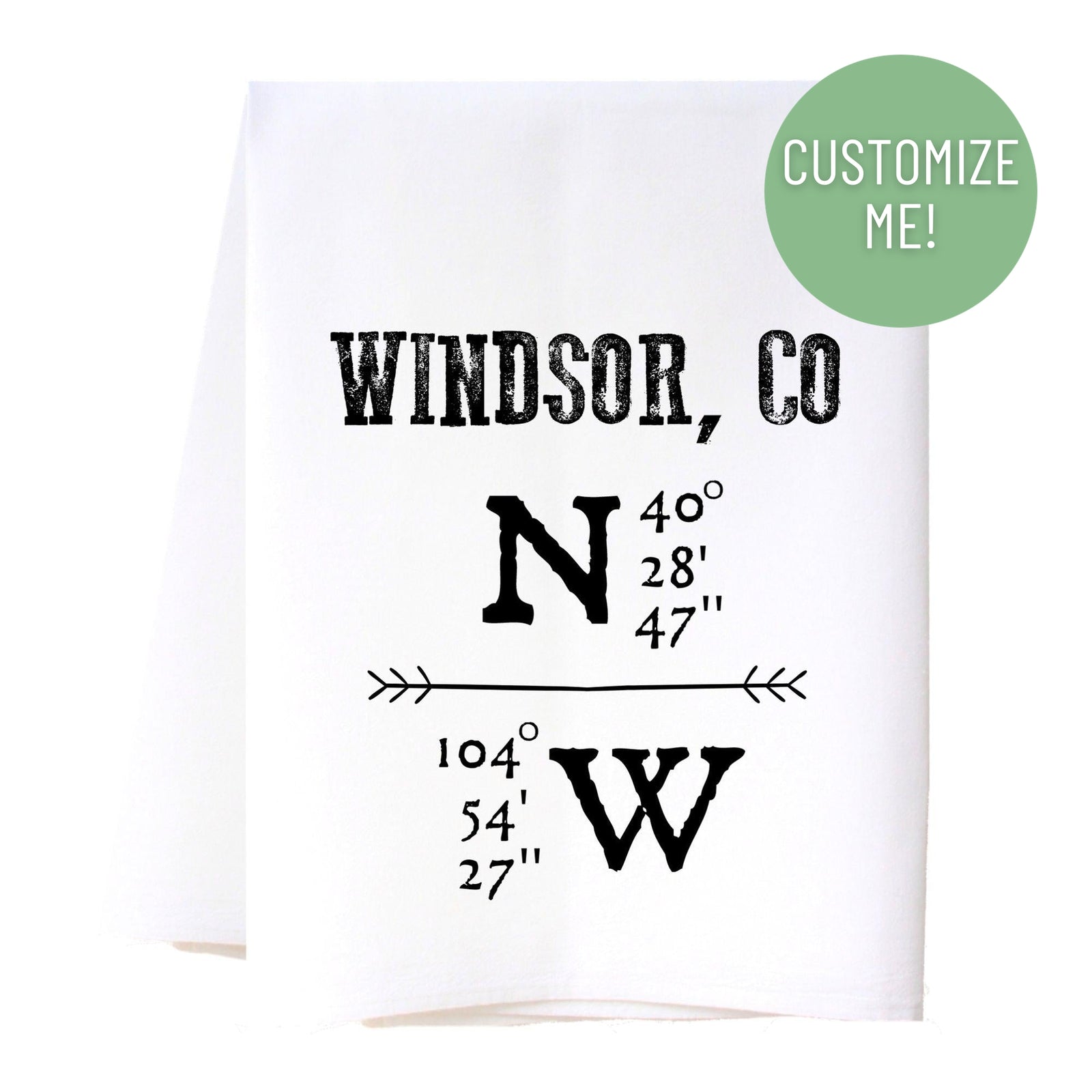 Hometown Long-Lat Kitchen Towel