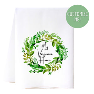 Hometown Wreath Kitchen Towel Kitchen Towels - Southern Sisters
