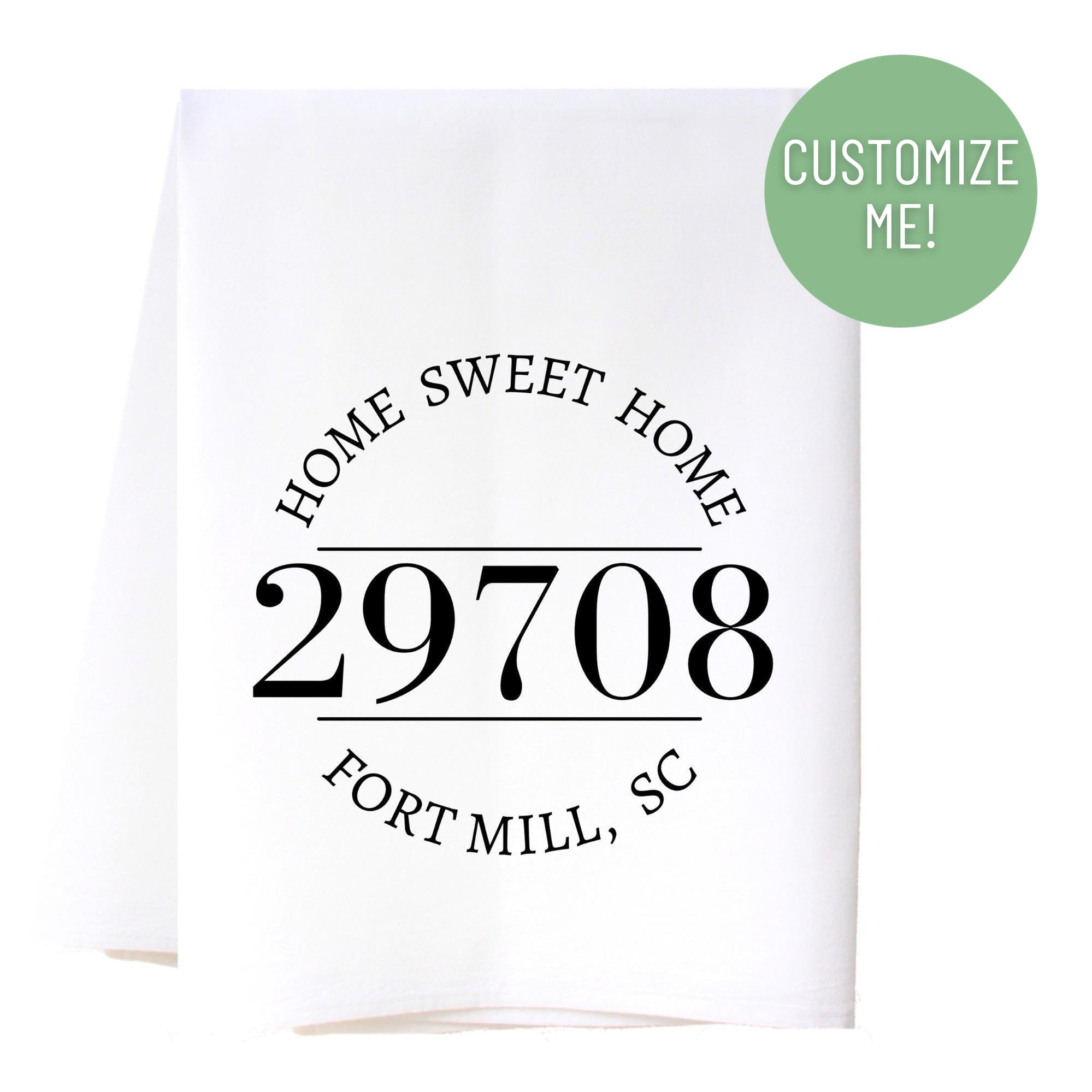 Hometown Zip Code Flour Sack Towel