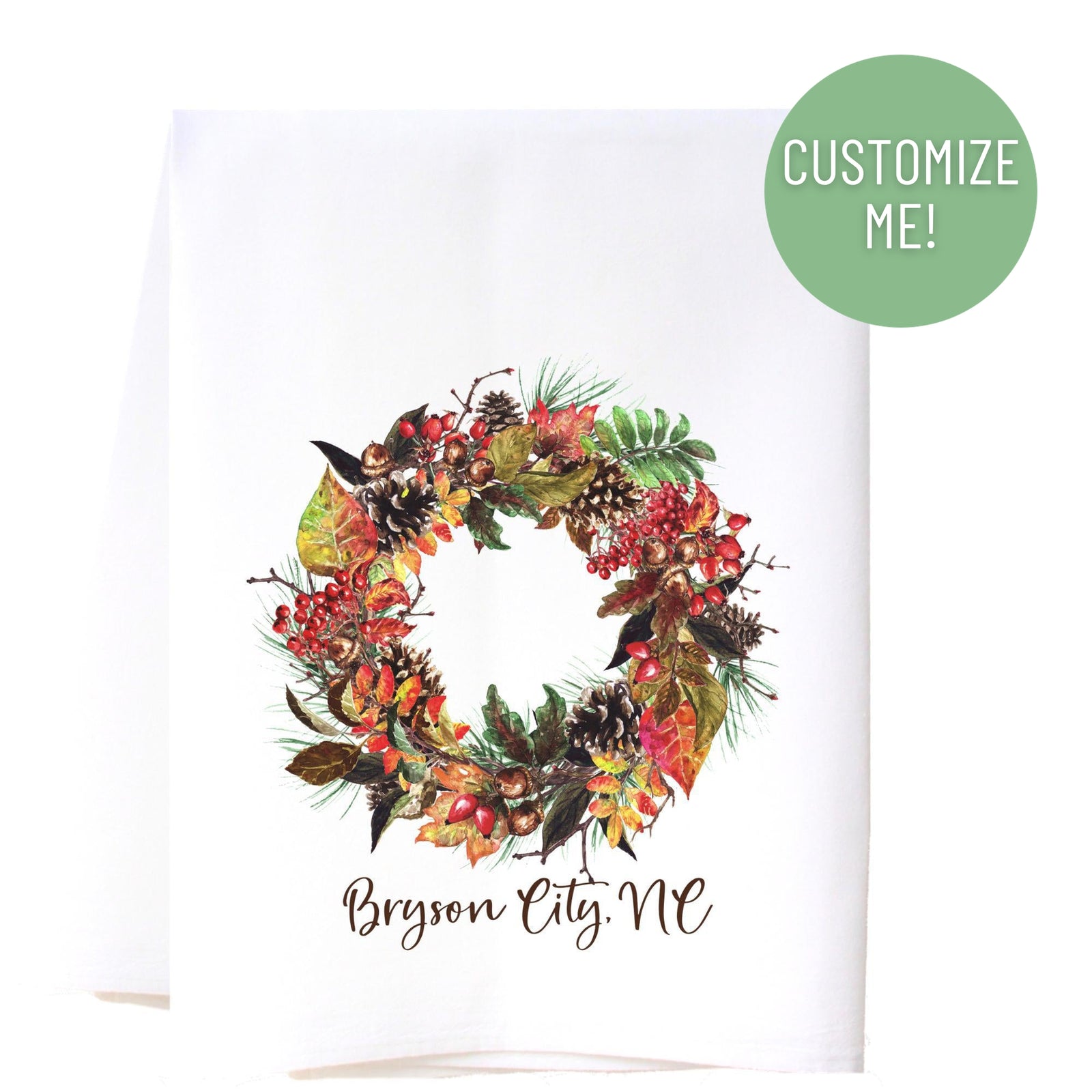 Harvest Wreath Kitchen Towel