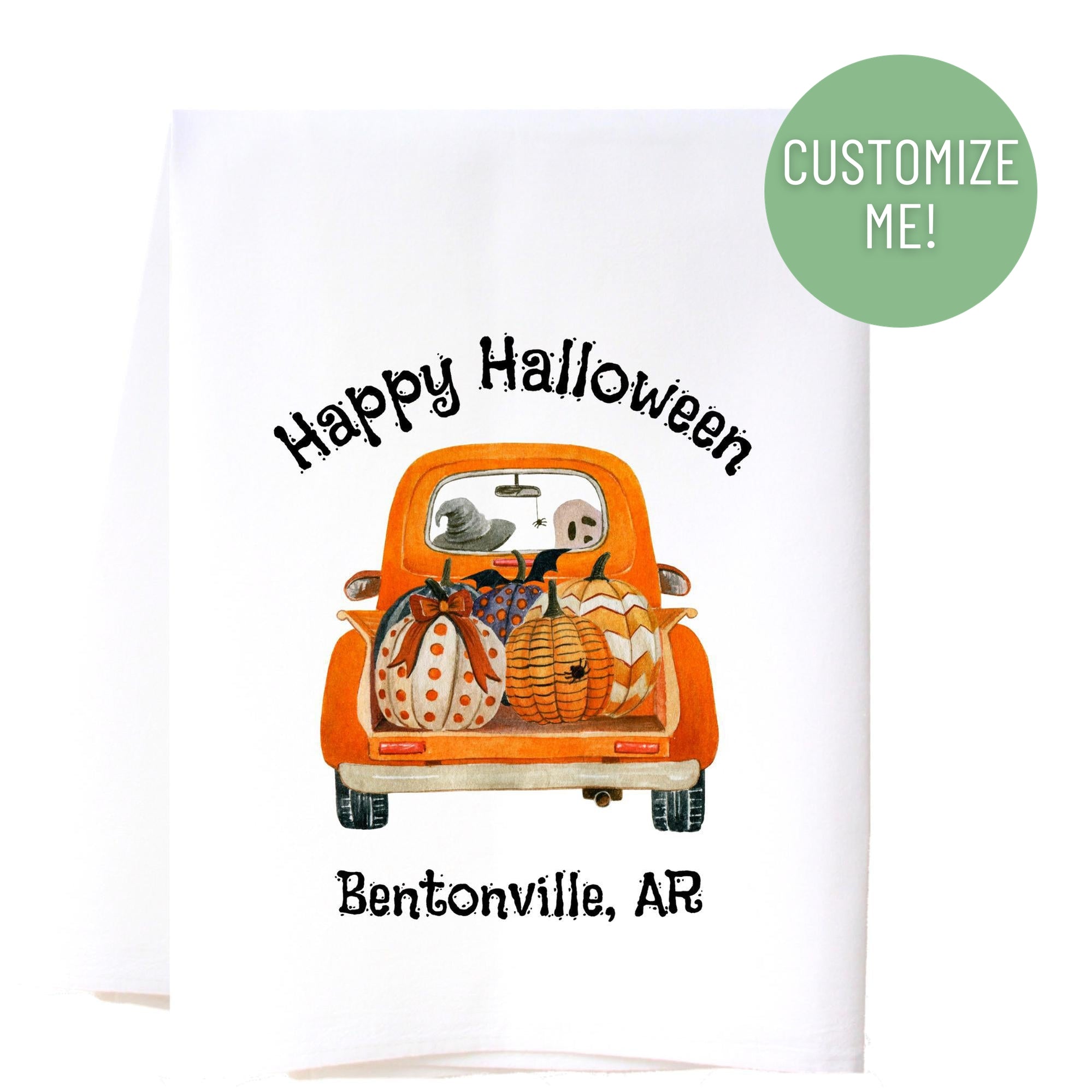 Halloween Truck Flour Sack Towel