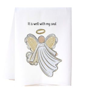 It Is Well Angel Flour Sack Towel Kitchen Towel/Dishcloth - Southern Sisters