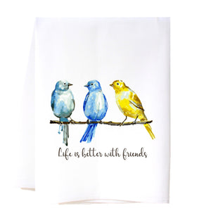 Life is Better With Friends Flour Sack Towel Kitchen Towel/Dishcloth - Southern Sisters