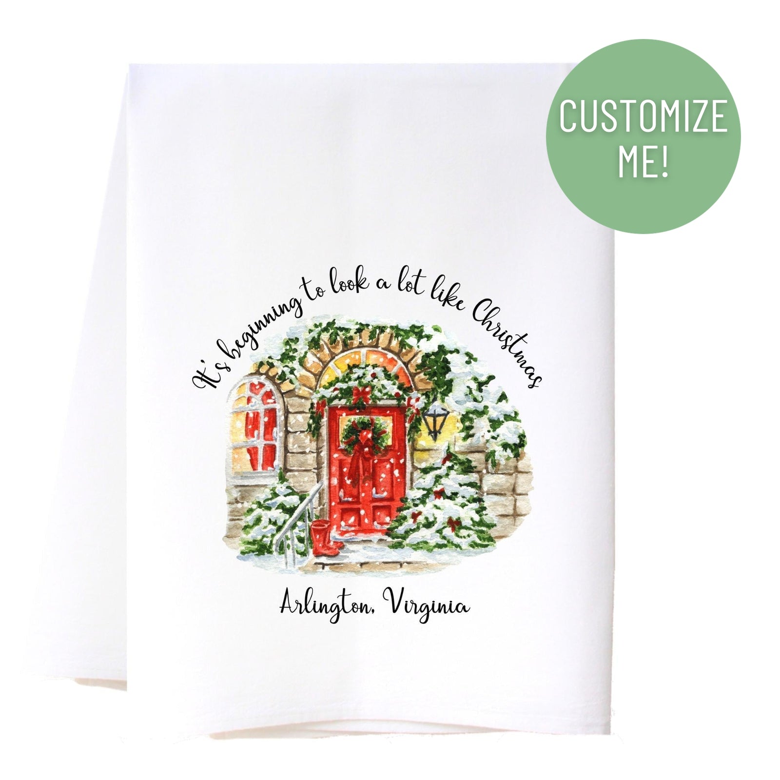 Look A Lot Like Christmas Door Kitchen Towel