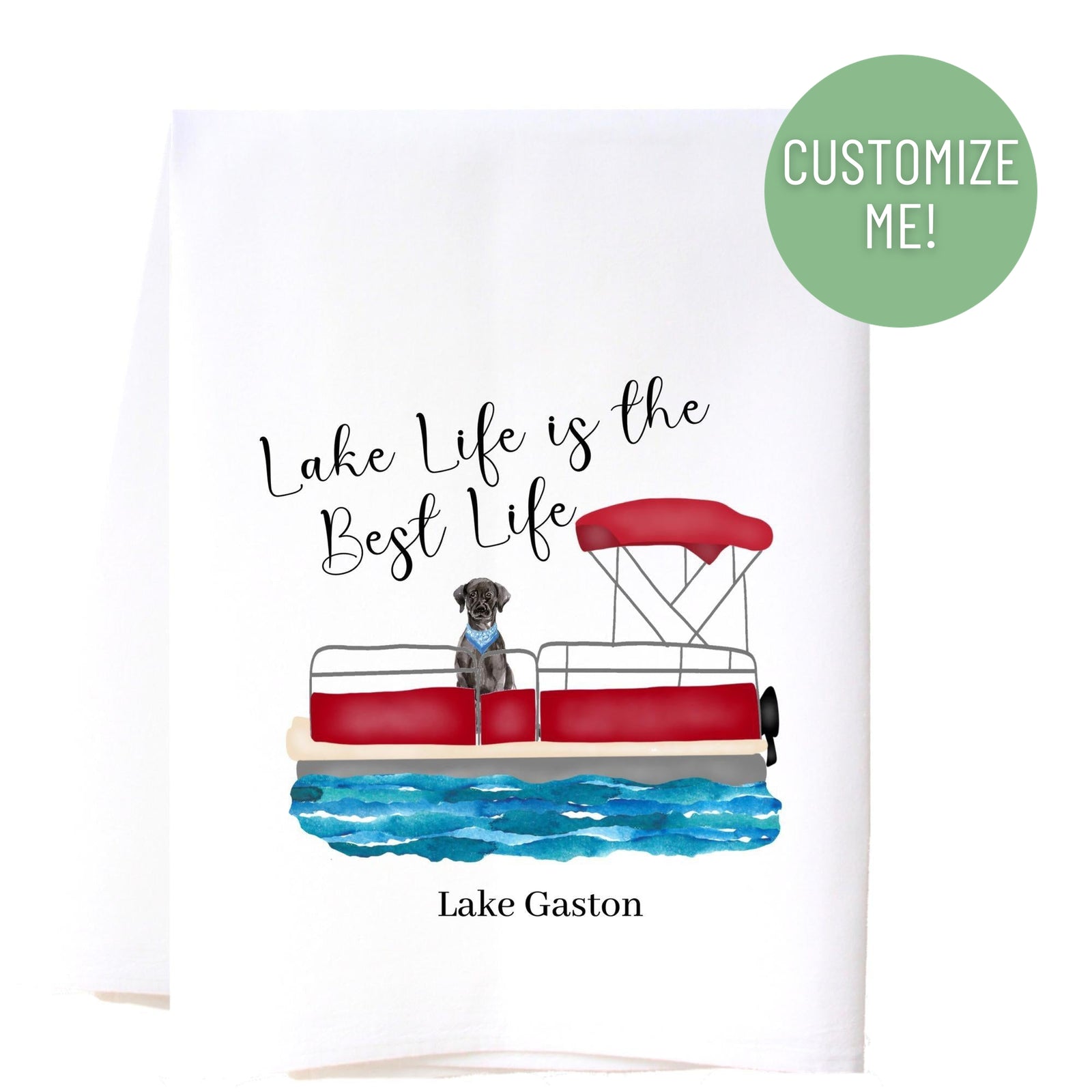 Lake Life Pontoon Kitchen Towel