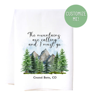 The Mountains Are Calling Flour Sack Towel