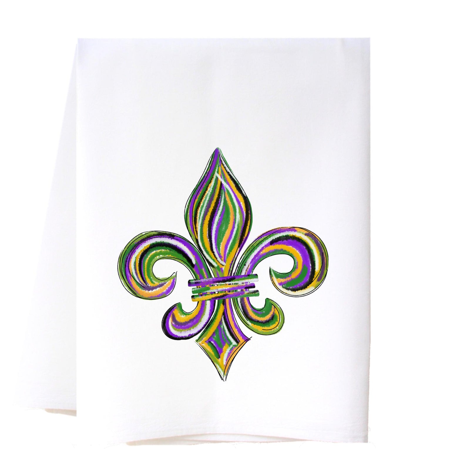 Mardi Gras Fleur De Lis Flour Sack Towel Kitchen Towel/Dishcloth - Southern Sisters