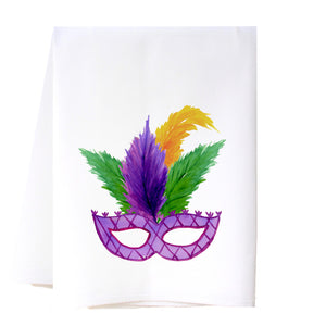 Mardi Gras Mask Flour Sack Towel Kitchen Towel/Dishcloth - Southern Sisters