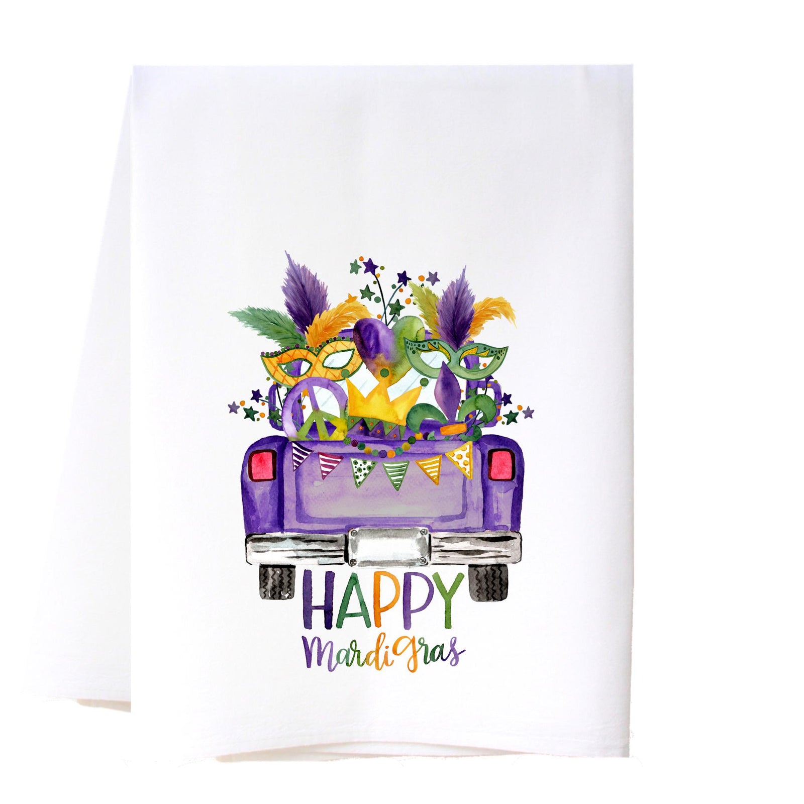 Mardi Gras Truck Flour Sack Towel Kitchen Towel/Dishcloth - Southern Sisters