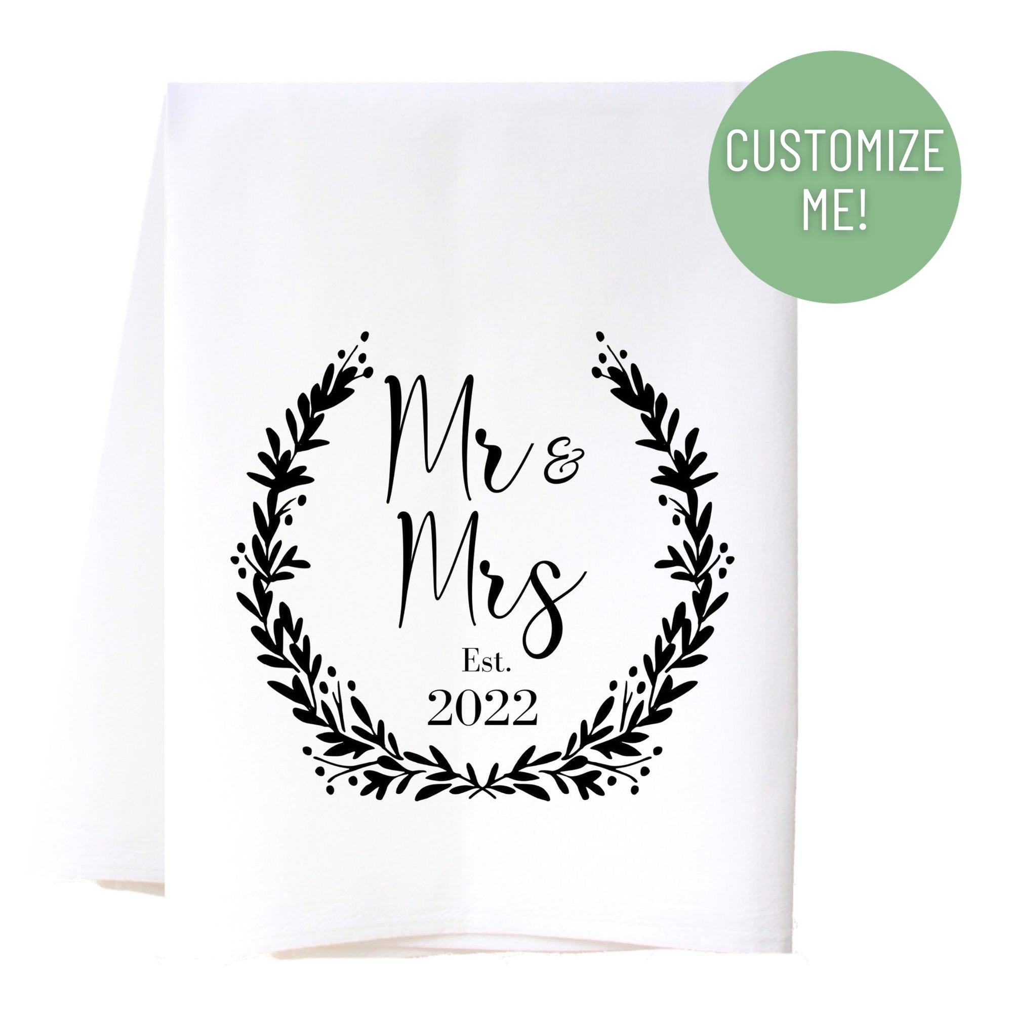 Mr & Mrs Established Date Flour Sack Towel