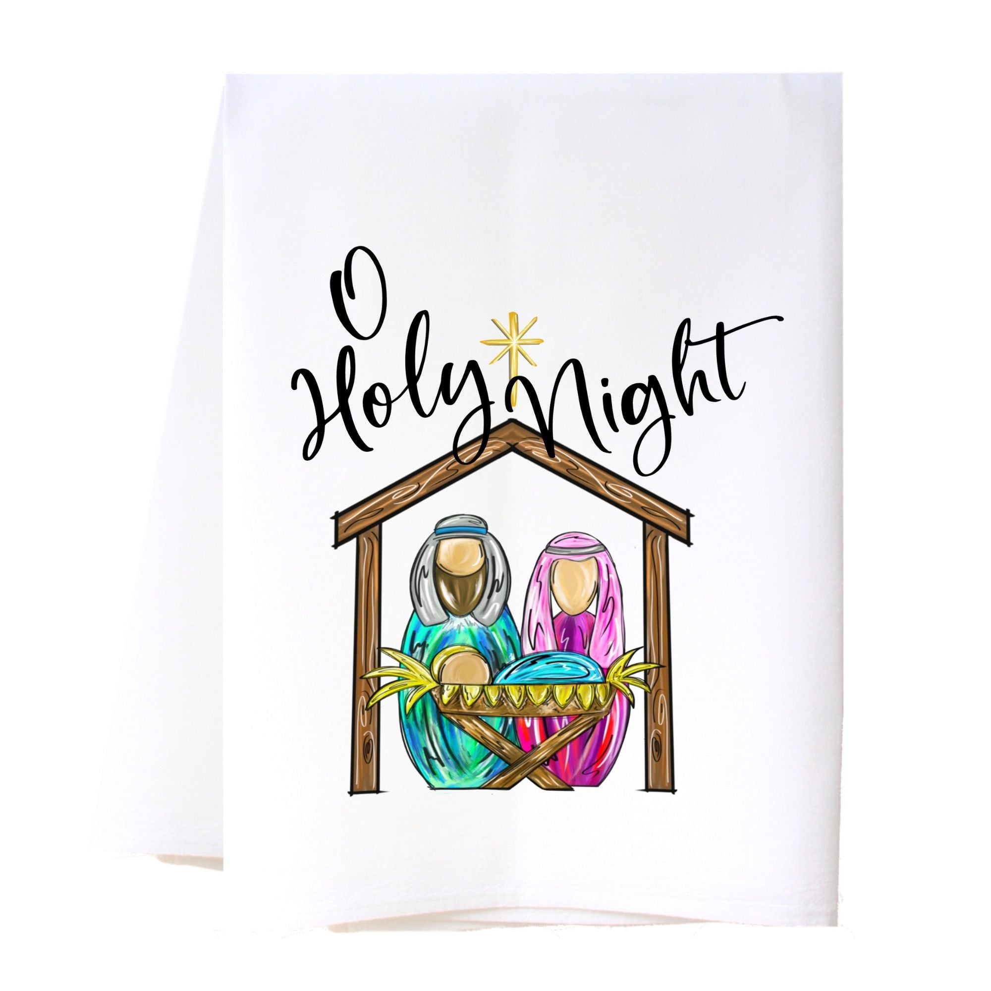 O Holy Night Nativity Flour Sack Towel Kitchen Towel/Dishcloth - Southern Sisters