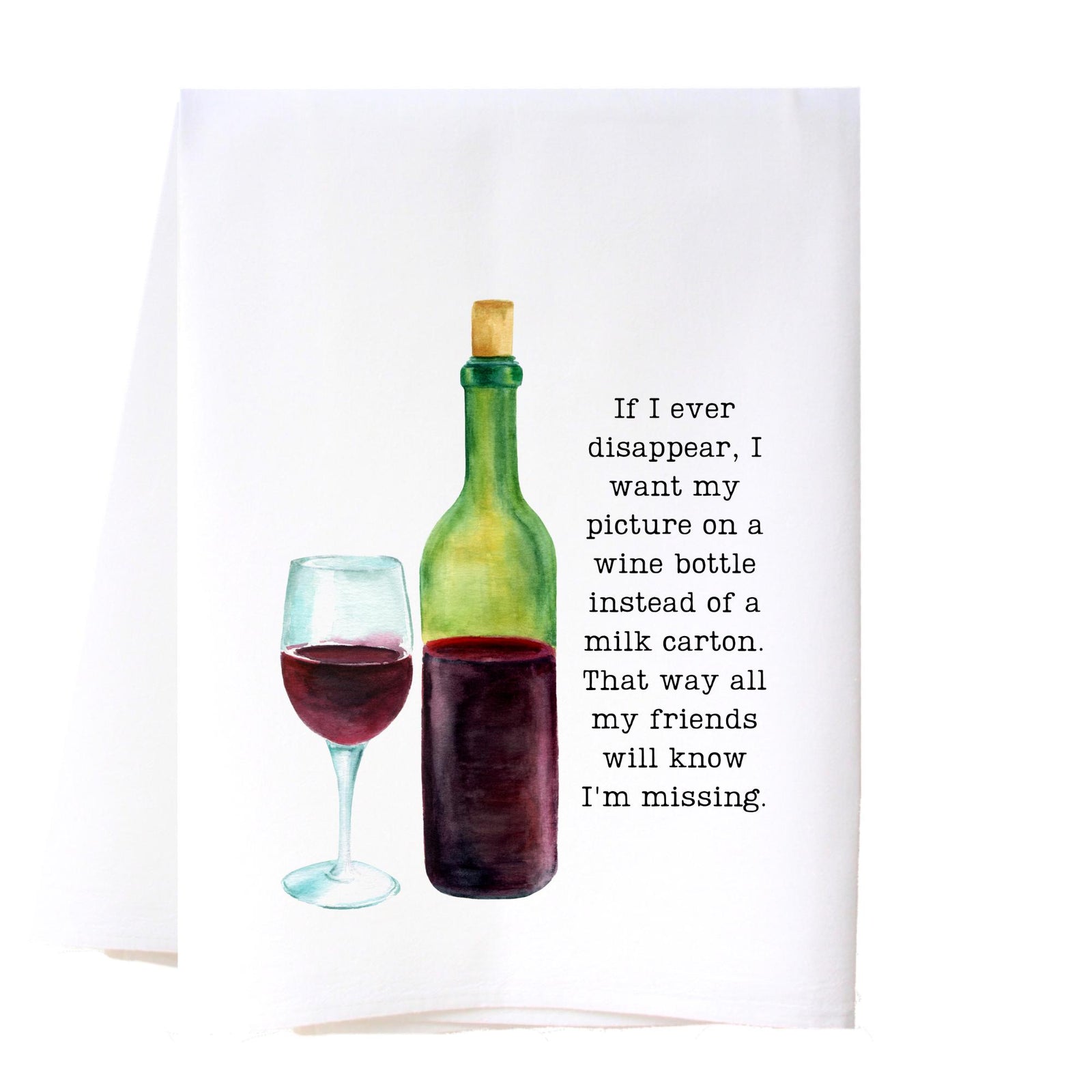 Picture on Wine Bottle Kitchen Towel