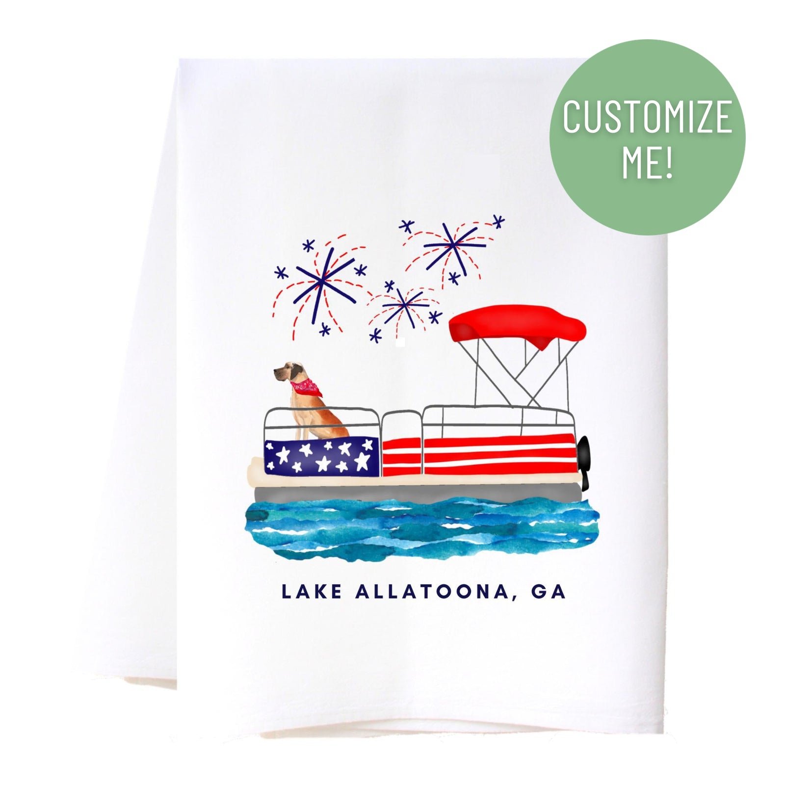 Patriotic Pontoon Kitchen Towel Kitchen Towels - Southern Sisters