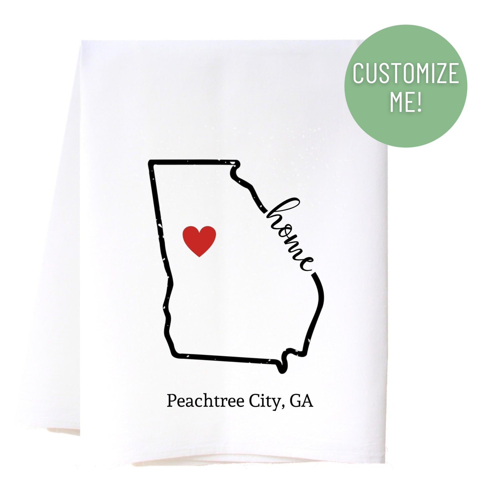 State Outline Home Flour Sack Towel Kitchen Towel - Southern Sisters